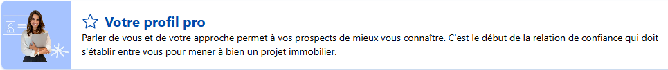 Capture de l'encart de présentation du modèle "Votre profil pro" disponible sur Allready.