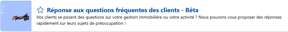 Capture de l'encart de présentation du modèle "Réponse aux questions fréquentes des clients" disponible sur Allready.