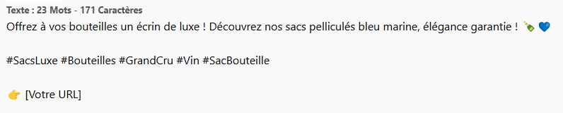 Zoom sur une génération de post promotionnel à destination de X (Twitter) d'un produit sur Allready.